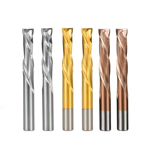 CJJNXYZMD 2 Flute Cut 3.175/4/6/8/10mm Shank Bits Carbide Tools 1Pcs(3.175x12x40Titanium)