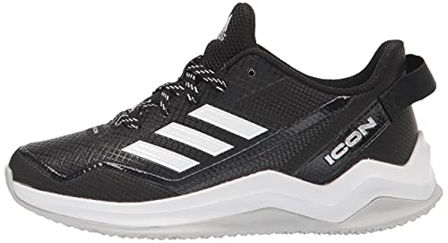 Adidas Boy's Icon 7 Turf Baseball Shoe, Black/Silver Metallic/Silver Metallic, 1.5 Little Kid #TOP7