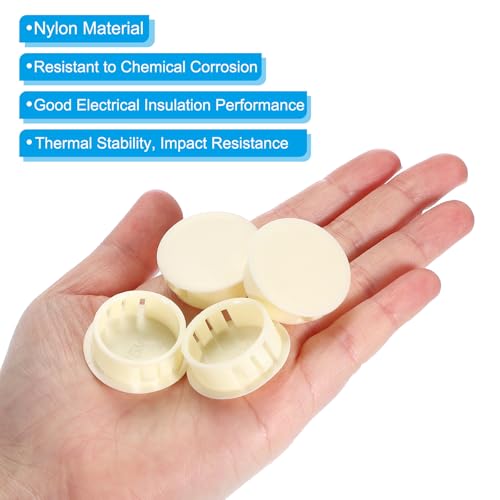 Image of PATIKIL 20Pcs 1 inch Hole Plugs, 1 inch /25mm Plastic Hole Plugs, 20Pcs Flush Type Round Hole Plugs Cover Snap in Locking Hole Tube for Table Kitchen Cabinet Furniture, Beige