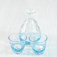 琉球ガラス、冷酒用とっくりとおちょこ。 Amazon.co.jp: 酒器セット