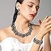 Flyonce Big Chunky Statement Necklace Set for Women Fashion Costume Jewelry Vintaged Style Black