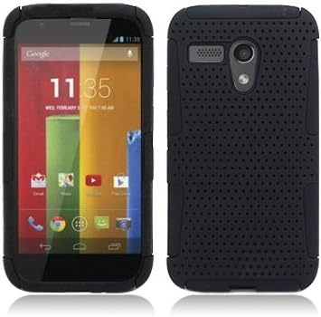 Aimo Wireless Progressive Hybrid Gummy Mesh Defense Case for Motorola Moto G - Retail Packaging - Black