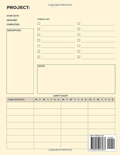 Independently Published Limited, Designores Project Planner: Work Organizer, Project Management Notebook With Checklist, Gantt Chart thumb #1