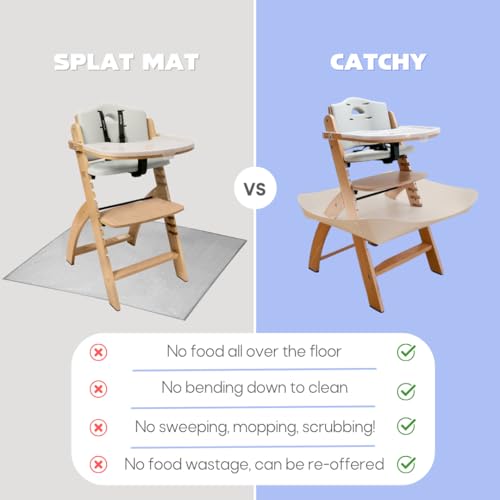 Image of CATCHY - Food Catcher - Compatible with Abiie Beyond Junior High Chair - Highchair Sold Separately - Baby & Toddler Food & Mess Catcher - Under High Chair Accessory - Baby Feeding Essentials | High Chair Food Catcher - High Chair Sold Separately - Baby & Toddler Food & Mess Catcher - Under High Chair Accessory