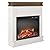 Ameriwood Home Mateo 30 Inch Electric Fireplace with Mantel, Replaceable Fireplace Insert Heater, Freestanding, Remote Control, Timer, Realistic Log and Flame Effect, Ivory Oak