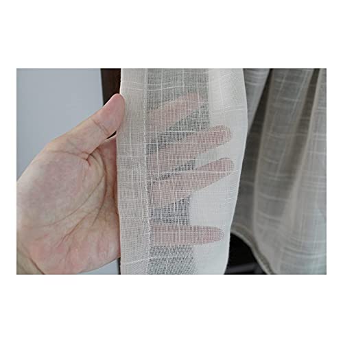 Cortinas de cocina de algodón Voile premium con elegantes borlas rústicas 5