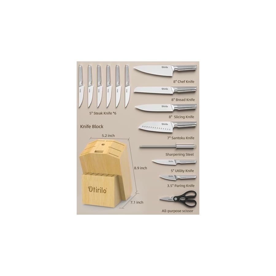 Knife-Set-Otirilo-Kitchen-Knife-Set-with-Block-High-Carbon-German-Stainless-Steel-Knife-Block-Set-with-Kitchen-SharperDishwasher-Safe-Ultra-Sharp-Chef-Knife-Set-Gifts-for-Women-Men Knife Set, Otirilo Kitchen Knife Set with Block, High Carbon German Stainless Steel Knife Block Set with Kitchen Sharper,Dishwasher Safe, Ultra Sharp Chef Knife Set, Gifts for Women Men