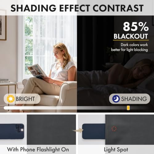 Image of MIULEE Gray Blackout Curtains 54 Inch Length for Bedroom Set of 4 Panels | Solid Light Blocking Drapes, Room Thermal Insulation, Privacy Window Treatment Curtains,Top and Bottom Rod Pocket