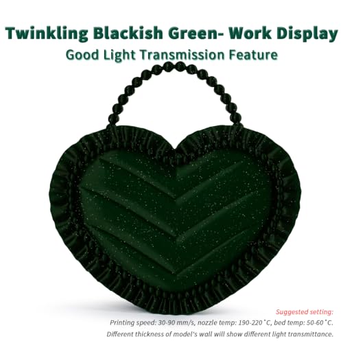 Image of ZIRO Shiny Sparkle Glitter with Transluent Base PLA, Twinkling Black Green | Fit for Most FDM 3D Printer, 1.75mm 1KG Spool, Dimensional Accuracy + /-0.03mm, Colorful PLA FilamenT