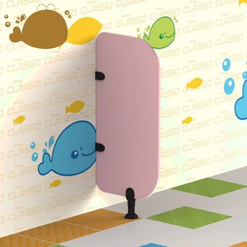 Barrera para urinarios, divisor de privacidad para baños masculinos, divisor de protección para inodoro montado en el suelo, para escuelas, centros comerciales y lugares públicos (rosa) miniatura 2