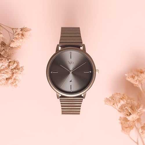 Image of Fastrack Vyb Bliss Quartz Analog Brown Dial Metal Strap Watch for Women
