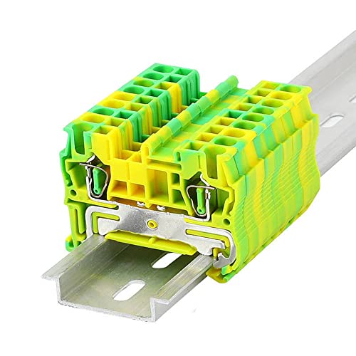 10pcs ST-2.5PE Type Din Rail Wiring Ground Earth Universal Spring Quick Connector Modular Terminal Block ST2.5-PE