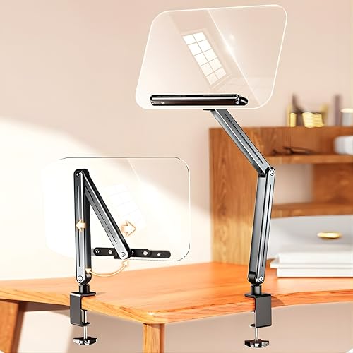 Image of Sunchhaya Transparent Acrylic 360 Rotating Reading Stand Adjustable Height Book Holder | Multi-Angle Ergonomic Desk Stand for Reading | Foldable Clear Book Stand for Study & Office (R87)