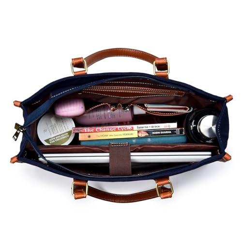 Image of K London Stylish Women's Office Bag - Canvas Laptop Tote for Professional & Casual Work Use | Spacious, Durable and Elegant Crossbody bag | Handbag | 15 inch Laptop (2312 Parent)