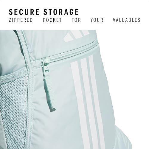 Image of adidas Alliance Sackpack - Drawstring Backpack Small Bag for Men and Women, 3 /Halo Mint Green /White, One Size, Alliance Sackpack - Drawstring Backpack Small Bag for Men and Women