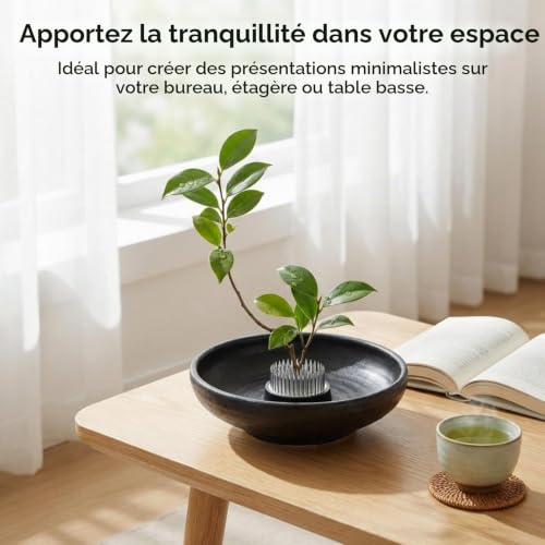 4 Pièces Pique Fleur Ikebana, Kenzan en Acier Inoxydable avec Base en Caoutchouc Antidérapante pour Composition Florale Japonaise, 3 Tailles (23/34/46 mm) pour Maison Salon de thé Jardin et Jardin – vue 8