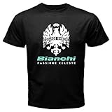 machine washable Bianchi Passione Celeste Logo Men\'s Black T-Shirt Black M