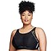 Full Figure Plus Size No-Sweat Mesh Sports Bra Wirefree #1068 Black