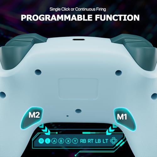 Image of Wireless Switch Controller for Switch /Switch 2 /Lite /OLED /PC Controller with 2.4G Adapter, Lake Blue Switch Controller with Hall Joysticks & Hall Triggers, Switch Pro Controller with Wake-up, 2 Back Programmable Buttons, Turbo Function