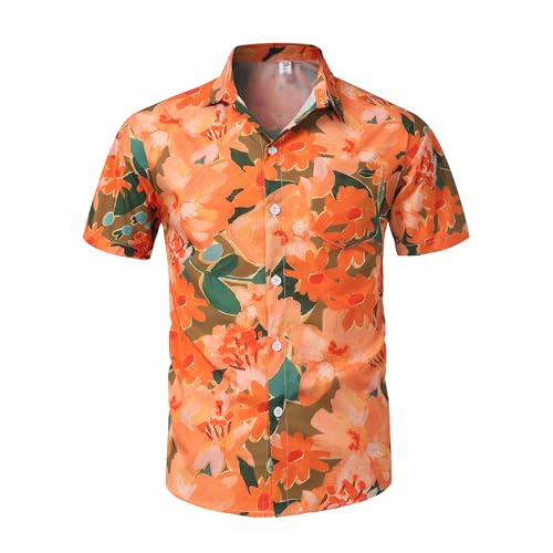 Tripleberly Mens Beach Outfits Sets Hawaiian Vacation Outfits for Men Summer 2 Piece Short Set Button Down Tracksuits3