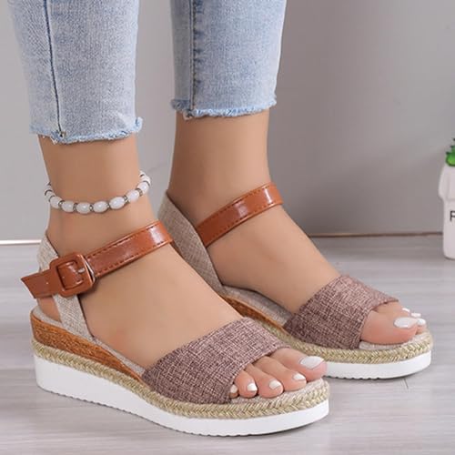 Girls' Flatform Espadrille Sandals Open Toe Adjustable Ankle Strap Dressy 2025 Comfortable Low Slip On Wedge Platform Buckle Summer Casual – Open-Toe Strap Shoes3