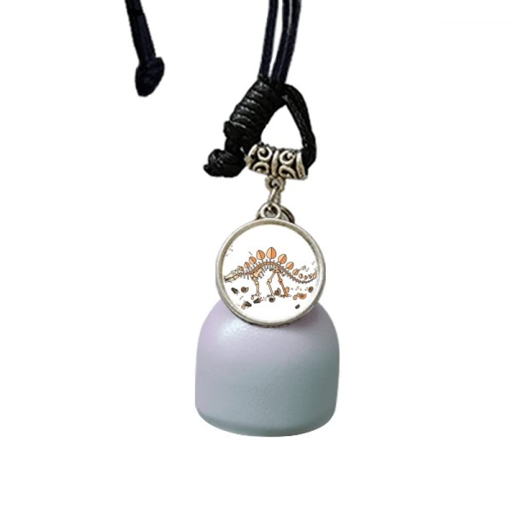 Carillon à vent stégosaure pour voiture en métal et bois | Décoration sonore suspendue