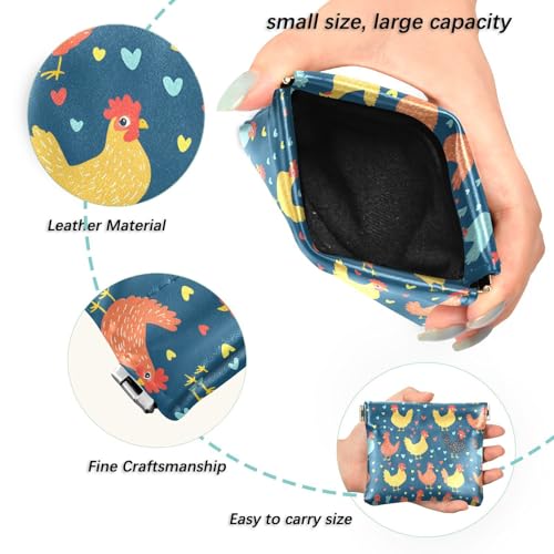 Coin Purse for Women Chicken Heart Coin Pouch Change Holder PU Leather Mini Wallet Portable Coin Bag Money Pocket2