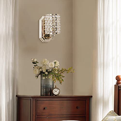 Image of Crystal Wall Sconce Champagne Dry&Wet Dual Use 2 Pack 1 Light UL Certified
