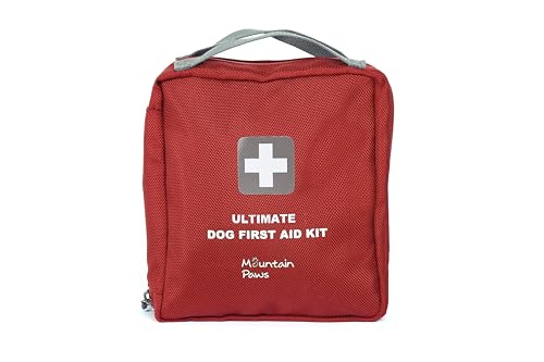 Mountain Paws Ultimate Dog First Aid Kit – 56 Piece Essential Care Pack for Dogs, Easy to Carry - Ideal for Travel, Home, Holidays, Multi Day Walks