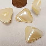 6 Vintage Japanese Pearl Acrylic 19mm. Baroque Triangle 1/2 Drilled Back Cabochons N574