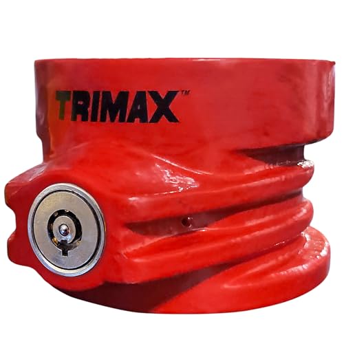 Trimax - TFW80HD - 5th Wheel King Pin Lock -Heavy Duty Anti-Theft Trailer Lock, Hardened Steel, Weatherproof, Full Collar Design, Secure Lock, Red