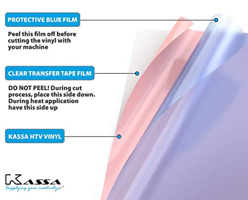 Kassa Ultimate Vinyl Bundle - Htv Heat Transfer Vinyl Sheets, Adhesive Multicolor Vinyl Sheets, Adhesive Holographic Vinyl Sheets, Adhesive Black Vinyl Sheets & Adhesive White Vinyl Sheets #TOP3