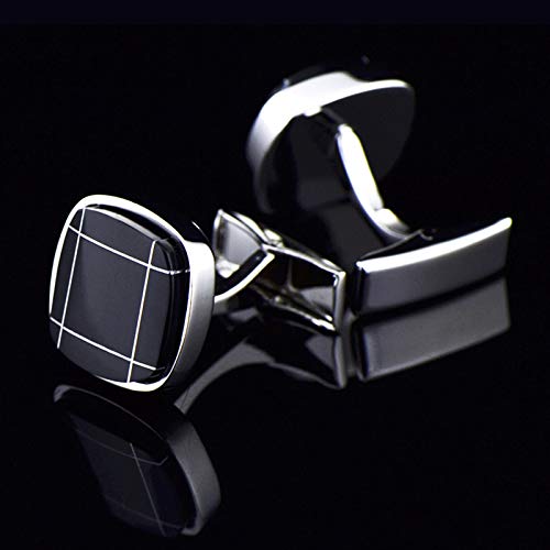 Manicubos cuadrados Daesar para hombre plateado negro miniatura 4