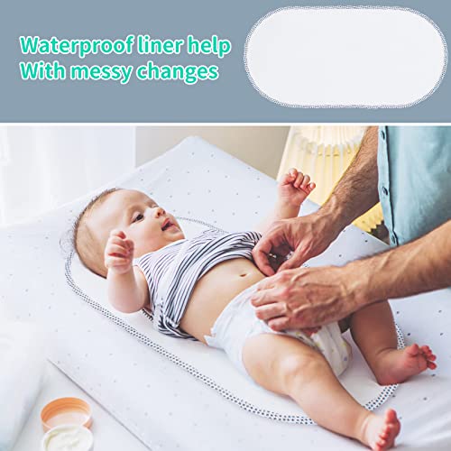 Waterproof Changing Pad Liners 6 Packs，Washable Reusable Changing Pad Liners,Portable Soft Baby Changing Table Liners For Boys Girls,23.6"X 11.8" White #TOP4