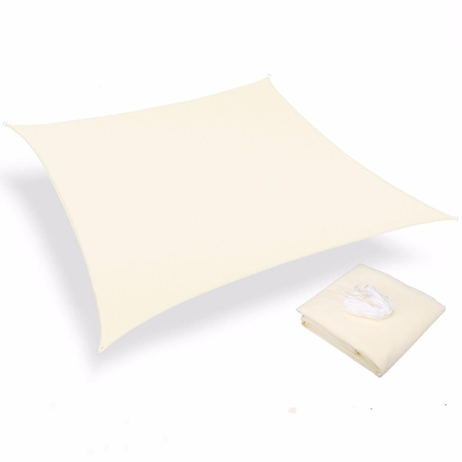 Voile d'ombrage rectangulaire 2x3m gris avec auvent de protection UV extérieur