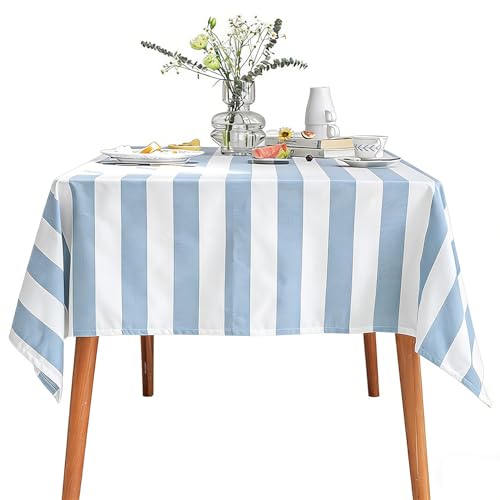 Nappe de table en lin de qualité supérieure à rayures pastel 90x140cm - 2