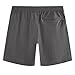 maamgic 7 Inch Metallic Sheen Packable Mens Swim Trunks - Mens Bathing Suit Quick Dry Fashion Zipper Pockets Swimwear Grey-Black