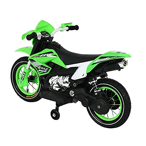 Kids Electric Ride on Motorcycle, Children\'s Day Gift, Riding Car Vehicle Toys for Boys Girls, 6V 4.5A Battery Charger Rechargeable Motor Bikes with Flashing Wheels (Green) - Thumbnail 5
