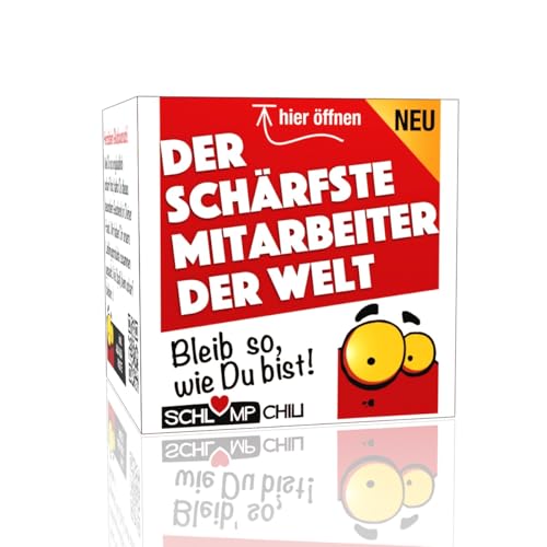 Schlump-Chili Der schärfste Mitarbeiter der Welt - Ein witziges Geschenk Set für Kollegen! Eine Geschenkidee für Herren zum Geburtstag, Abschied, Wichteln, Weihnachten, Ausbildung, Pension und Rente