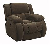 Coaster Home Furnishings Weissman Pillow Padded Glider Recliner Chocolate, Brown