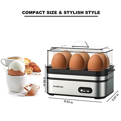 Evoloop EPS-KY-305 Rapid Egg Cooker Electric 6 Eggs Capacity, Soft, Medium, Hard Boiled thumb #8