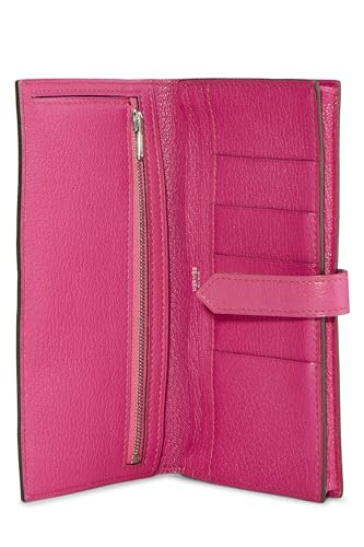 Pre-Loved Pink Chevre Bearn Soufflet Wallet, Pink4
