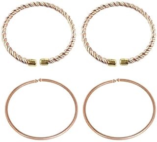 Set of 2 Pairs (Total 4) Combo of Panch Dhatu Kada and Copper Kada for Your Little Ones | Adjustable Infant New Born Baby ... Price In India
