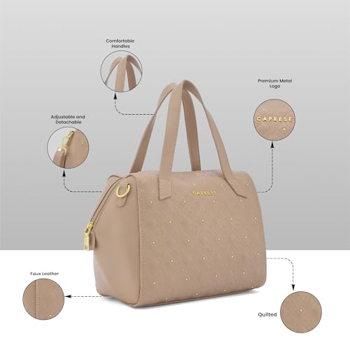 Image of Caprese Rain Medium Satchel Bag for Women with Adjustable & Detachable Strap | Versatile Shoulder, Crossbody & Handheld Bag with Multi-Compartments for Work and Travel