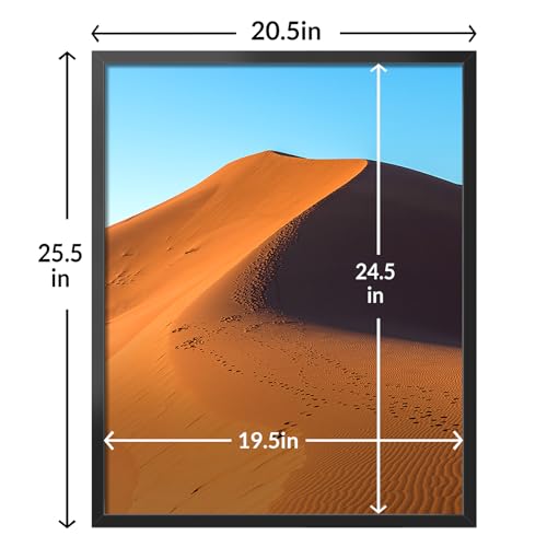 Image of LaVie Home 20x25 Picture Frame for Wall Display, 20x25 Black Picture Frame with HD Plexiglas, 20 x 25 Poster Frame 1 Pack, Display Frame for Vertical or Horizontal, Classic Collection