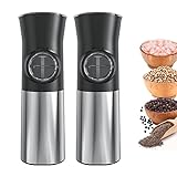 ✔️Molino de cerámica ajustable - Este molinillo de sal y pimienta automático cuenta con un rotor de cerámica con varios ajustes de grano individuales para favorecer la cocción. Muele fácilmente especias como pimienta negra, pimienta blanca, sal, sal del Himalaya, copos de pimienta roja, romero, semillas de hinojo, semillas de lino y comino.