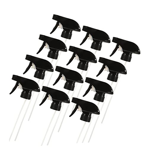 Hemobllo Boquillas Pulverizadoras Para Botellas De Limpieza Reutilizables 28-410 Plástico Negro 12 Piezas Para Aromaterapia Hogar Jardín Rociador Uniforme y Resistente Químico