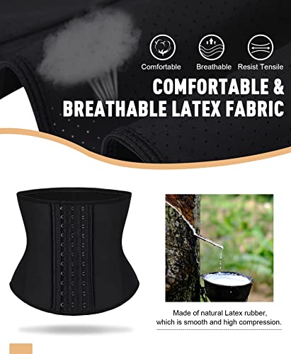 Feelingirl Women Latex Waist Trainer Tummy Control Corset Cincher Breathable Waist Trimmer Hourglass Body Shaper Girdle #TOP3