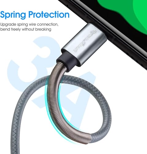 Image of [5Pack 1ft] Compatible with Samsung Galaxy S9 Charger Cord 3A Fast Charging | S10 S8 Plus Charger Cord, TPE USB C Type Charger Cable,USB A to Type C Replacement for Samsung A32 /A12 /A10e /A20 /A51 ,LG-Gray