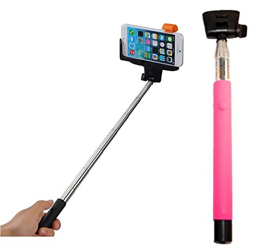 Go Ez Selfie Stick, Model Z07-5 - Wireless Mobile Phone Monopod, With Wireless Built-In Bluetooth With Adjustable Grip Holder For Ios 4.0 Or Higher And Android 3.0 Or Higher (Pink) #TOP13